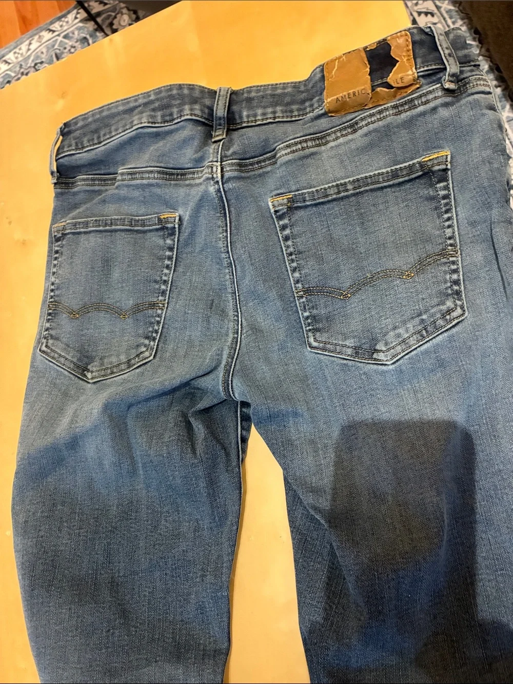 American Eagle Outfitters Slim Straight Mid-Blue Jeans
